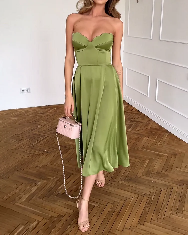 Vestido Midi Verde Oliva